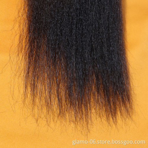 Annione hair Wholesale Brazilian yaki Human Hair Extensions Afro Kinky Straight Virgin Hair hundle